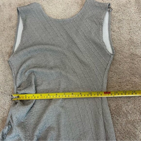 Zara Gray sleeveless textured metallic silver ruched bodycon maxi dress M NWOT - Picture 11 of 15